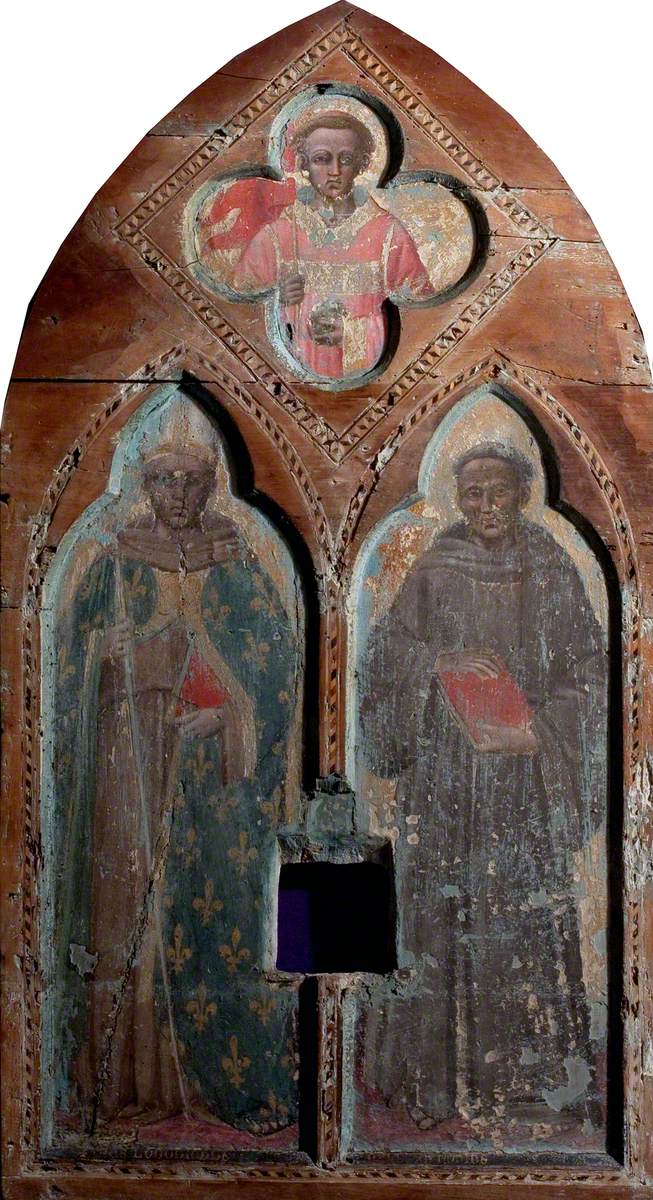 Svatý Louis z Toulouse a svatý Antonín Paduánský s svatým Štěpánem - Spinello Aretino