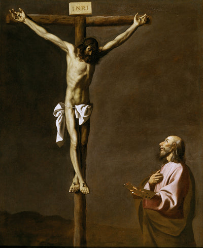 Saint Luc en peintre devant le Christ en croix - Francisco de Zurbarán - Alpha Reproduction