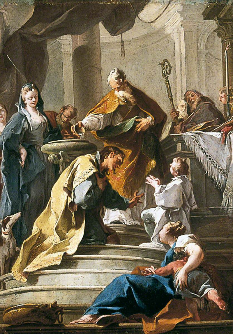 Sv. Prosdocimus křtící sv. Daniela - Giovanni Battista Pittoni