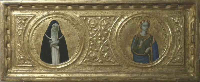 Svatá Kateřina Sienská a svatá Cecílie (přední, levý panel) - Fra Angelico