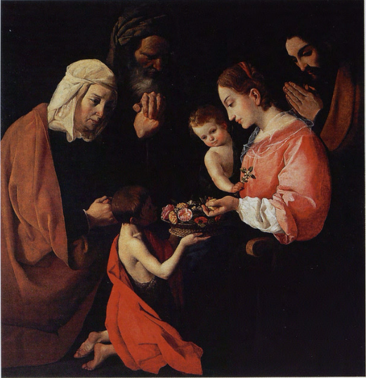 Svatá rodina s malým svatým Janem Křtitelem a jejími rodiči - Francisco de Zurbarán
