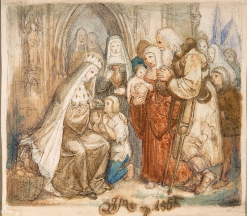 Svatá Jitka mezi chudými - Jan Matejko