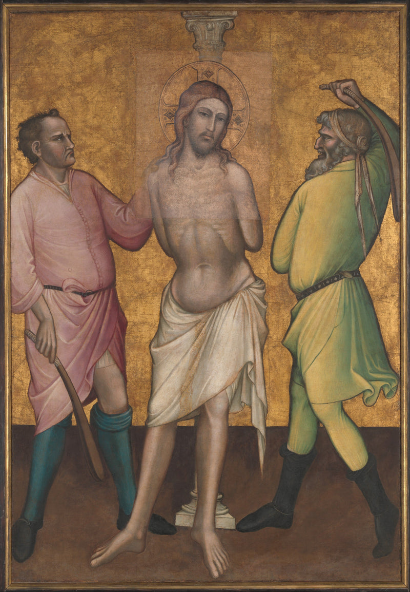 Svatá Marie Magdaléna držící kříž ; (na zadní straně) Bičování - Spinello Aretino