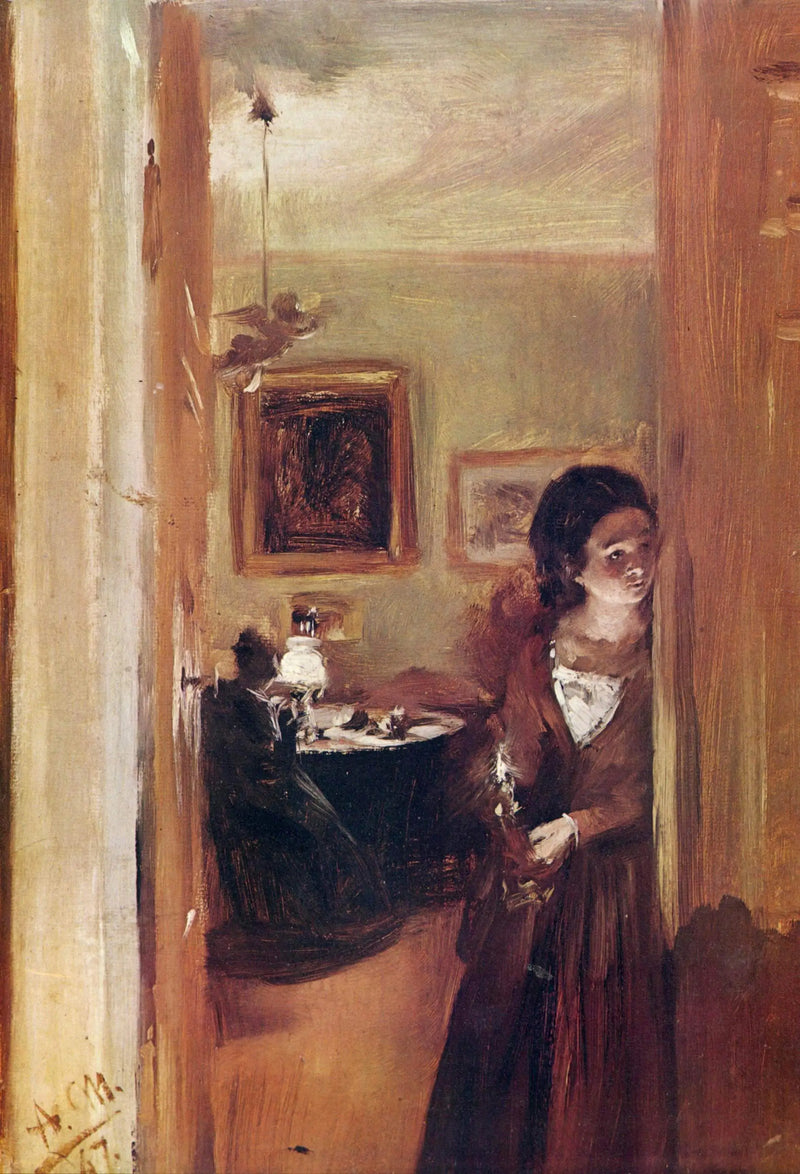 Salon avec la sœur de l'artiste - Adolph von Menzel