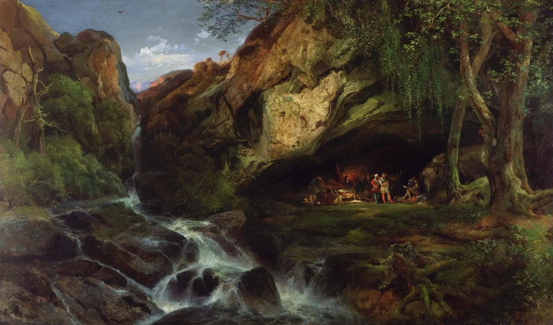 Salvator Rosa kreslící bandity - Thomas Moran