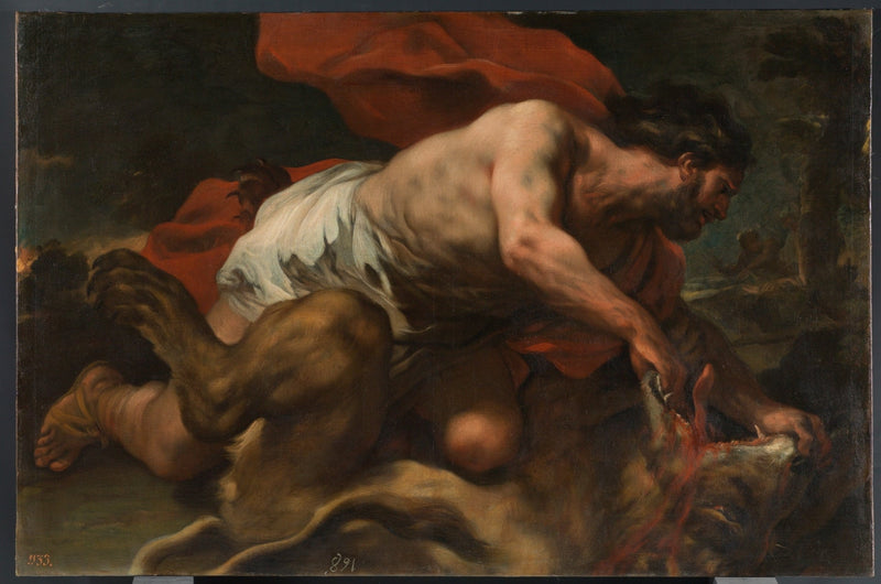 Samson a lev - Luca Giordano