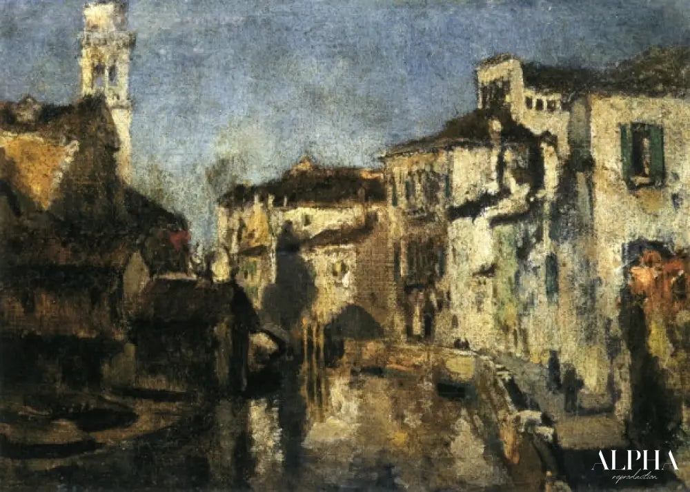 San Trovaso Square, Venice - John Henry Twachtman - Reproductions de tableaux et peintures haut de gamme