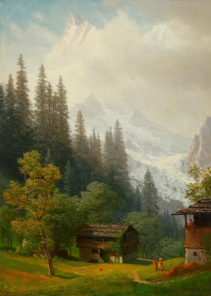 Alpinistická scéna - Albert Bierstadt