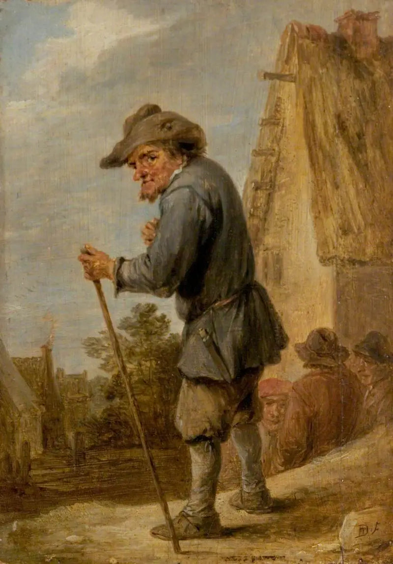 Vesnická scéna se čtyřmi rolníky - David Teniers mladší