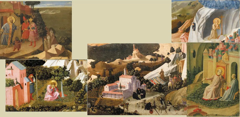 Scény Thébaidy. Výňatek z panelu rozděleného na 6 kusů - Fra Angelico
