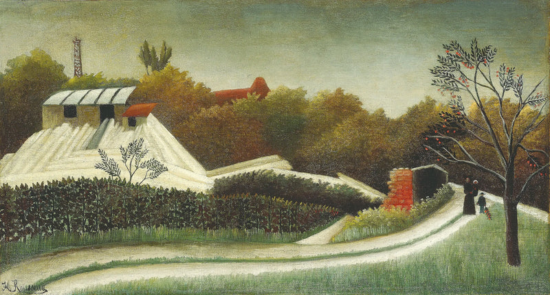 Tesařství, předměstí Paříže - Henri Rousseau