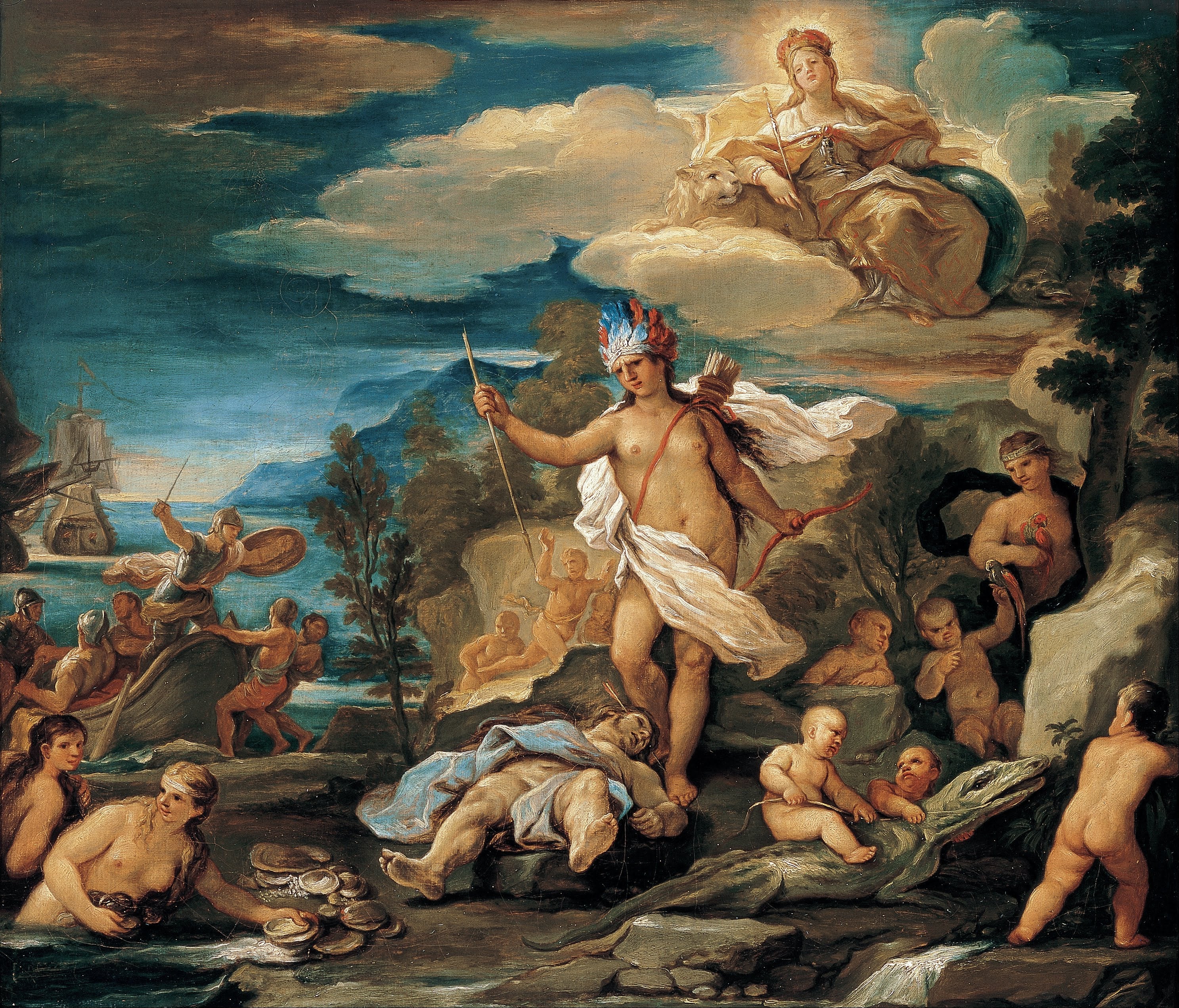 Série des quatre parties du monde. Amérique - Luca Giordano - Alpha Reproduction