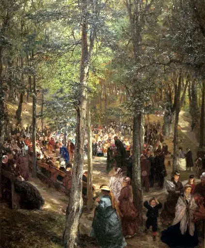 Kázání v bukovém lese u Kösen - Adolph von Menzel
