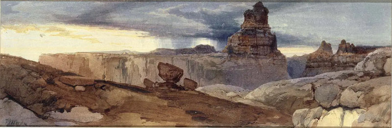 Shin-Au-Av-Tu-Weap (Země Boha), Kaňon Colorado. Utah Ter. - Thomas Moran