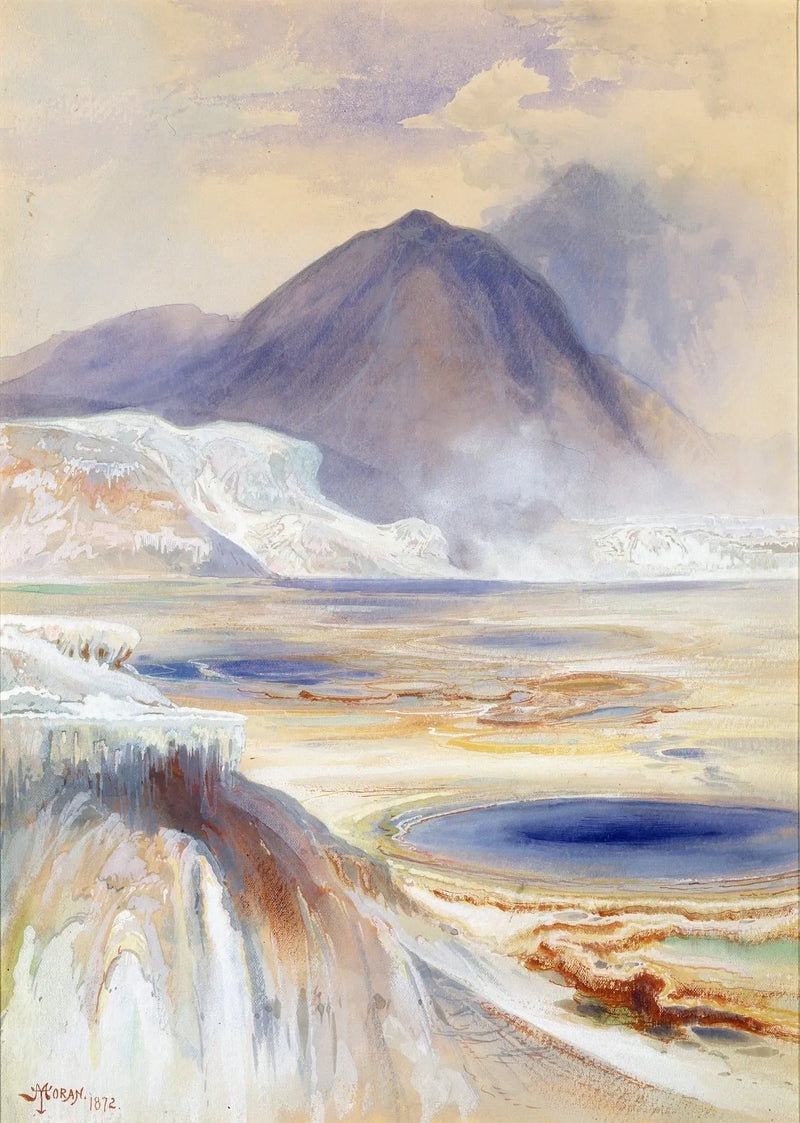Horké prameny Mammoth, Yellowstone - Thomas Moran