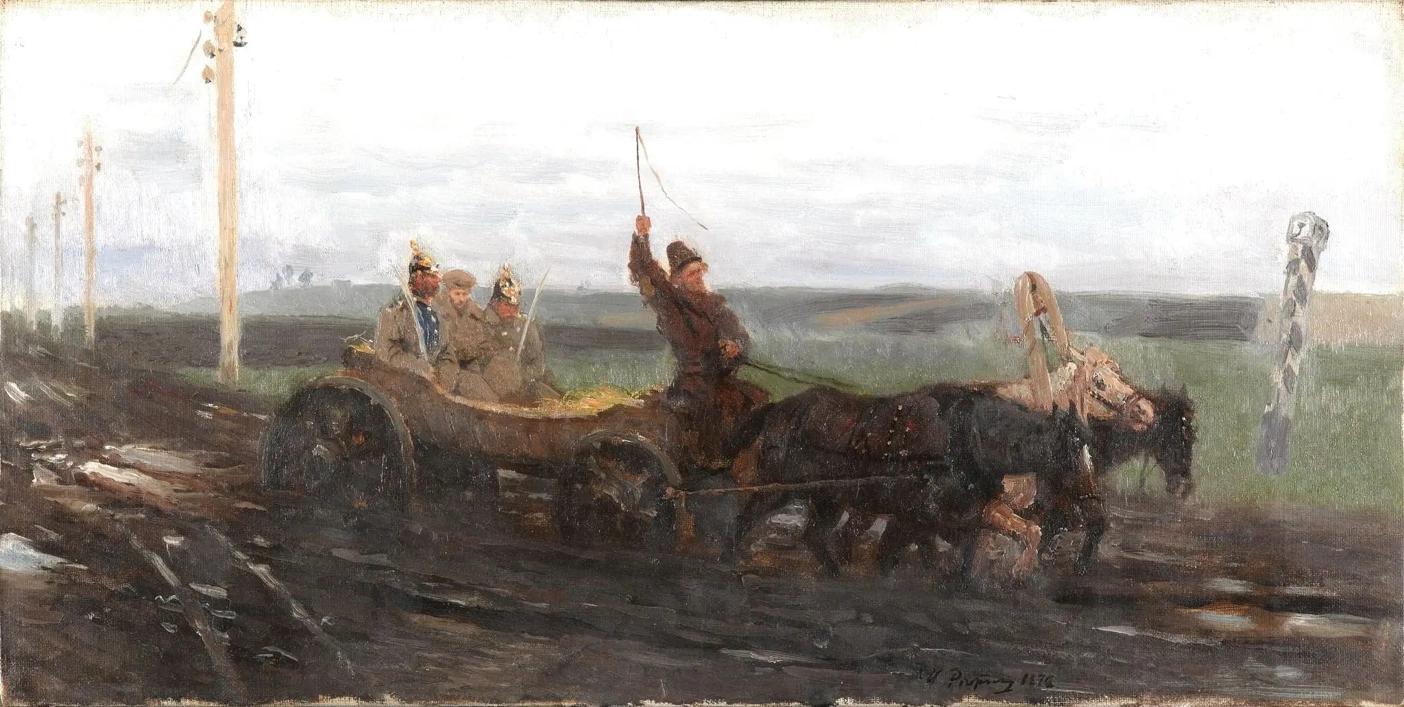 Sous bonne garde. Sur une route de vente - Ilya Repin - Alpha Reproduction