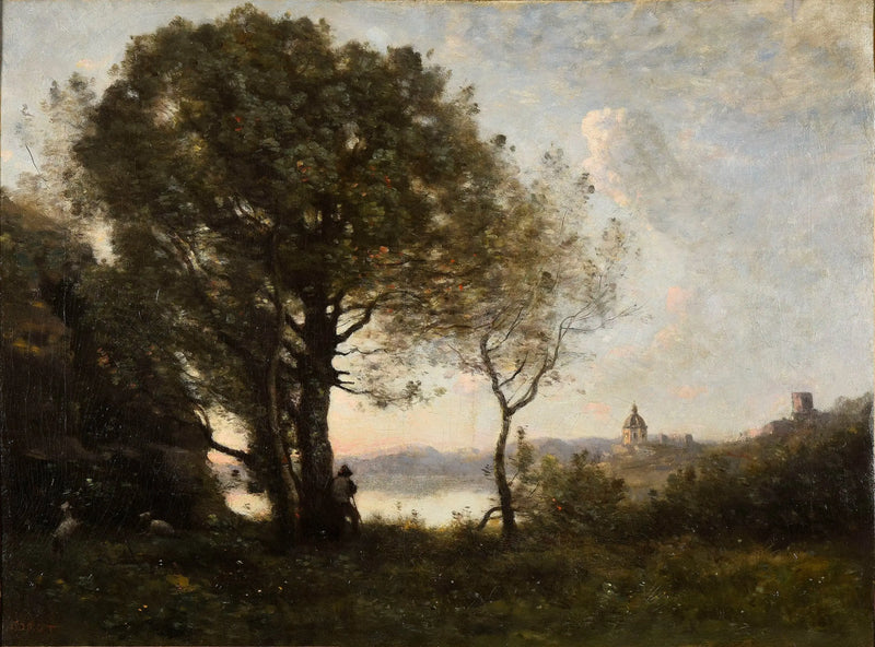 Suvenýr z jezera Albano - Jean-Baptiste Camille Corot