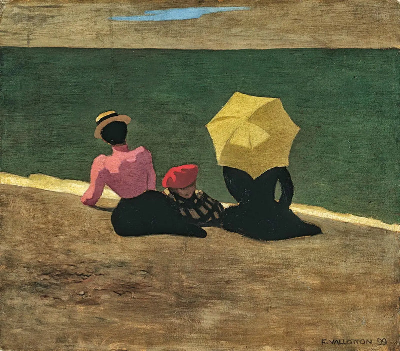 Na pláži - Félix Vallotton
