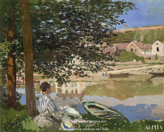 Sur les bords de Seine à Bennecourt - Tableau Monet - Reproductions de tableaux et peintures haut de gamme