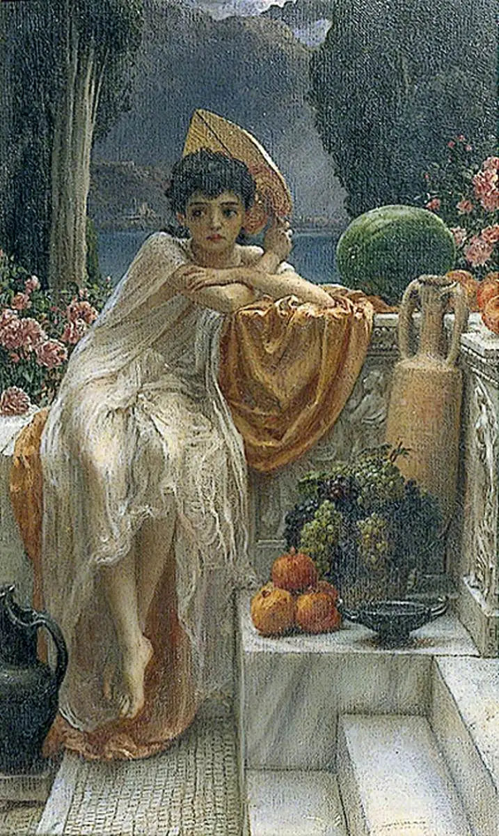 Na schodech chrámu - Edward Poynter