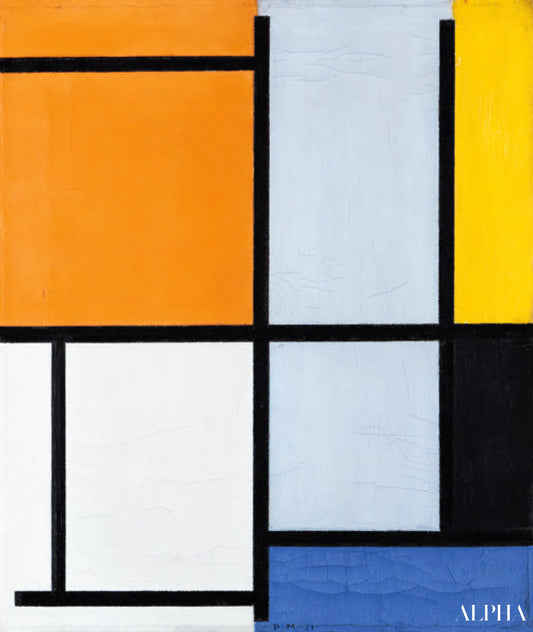 Tableau 3 avec l'orange - Mondrian - Reproductions de tableaux et peintures haut de gamme