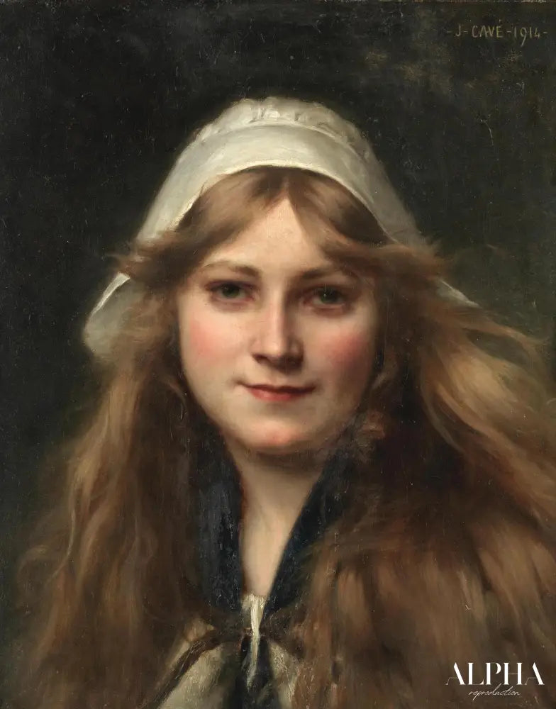 Tête de jeune fille - Jules-Cyrille Cavé - Reproductions de tableaux et peintures haut de gamme