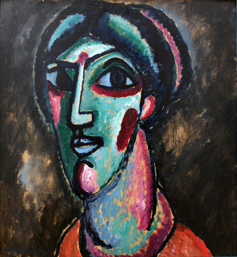 Černá a zelená hlava - Alexej von Jawlensky