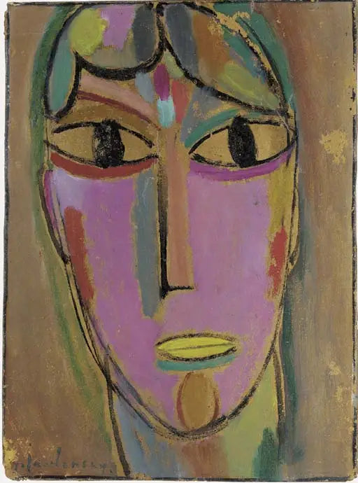 Mystická hlava: Hlava ženy - žluté ústa - Alexej von Jawlensky