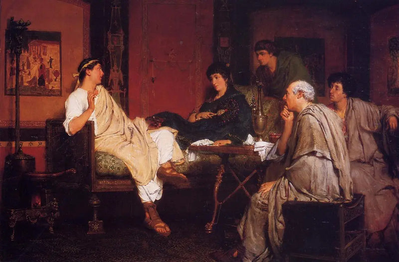 Tibulle v domě Délie - Lawrence Alma-Tadema