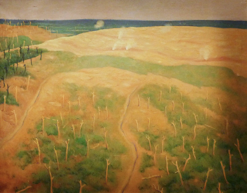 Střelba na německé drátové ploty, oblast Bolente - Félicx Vallotton