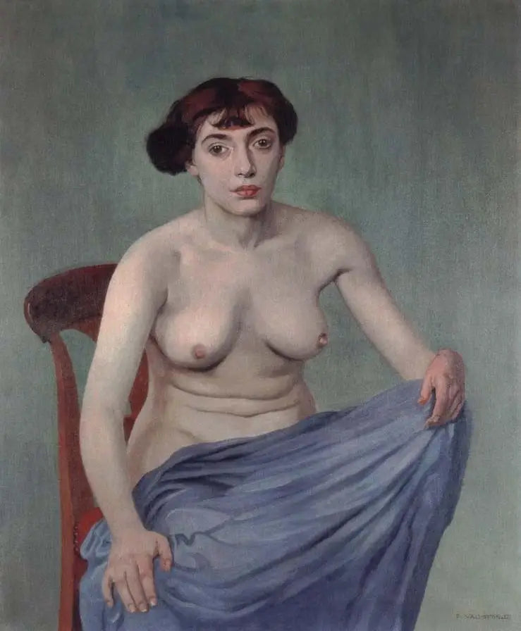 Torso s modrým látkovým oděvem - Félix Vallotton