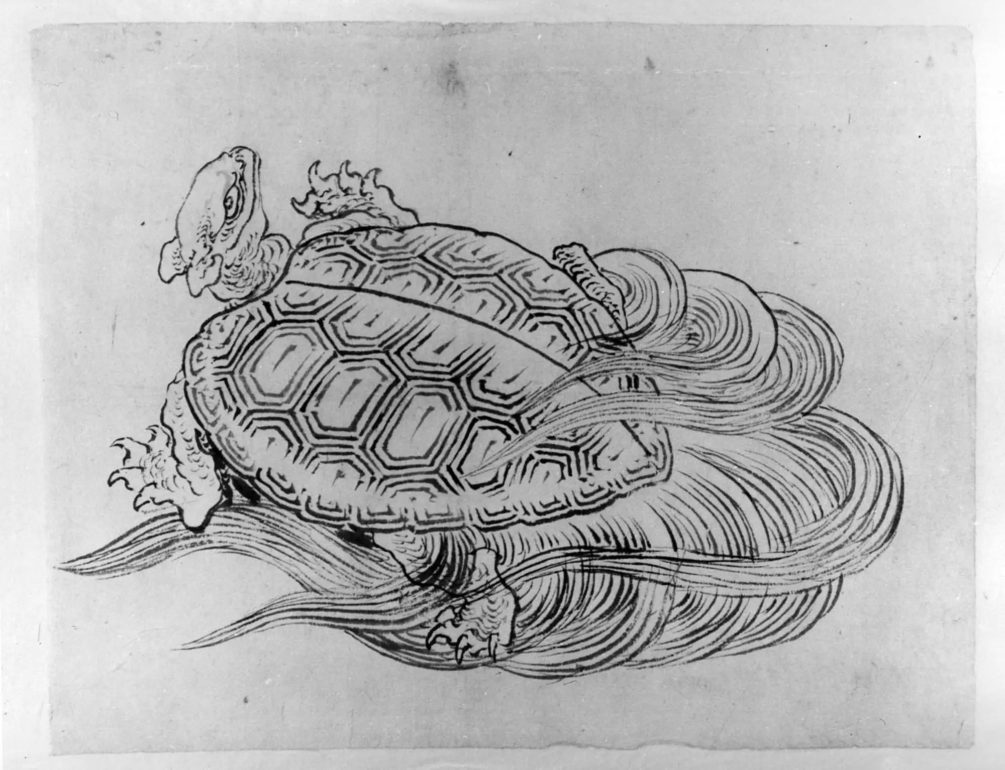 Tortue de mer (emblème de longévité) - Hokusai - Alpha Reproduction