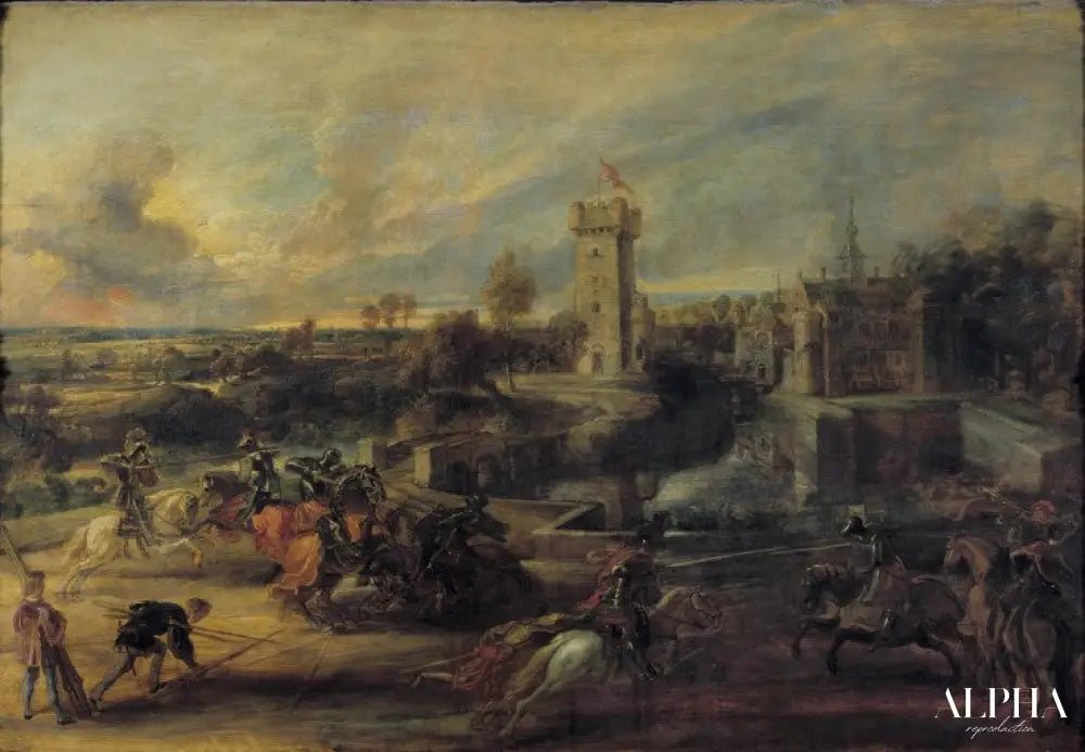 Tournoi devant le château de Steen - Peter Paul Rubens - Reproductions de tableaux et peintures haut de gamme