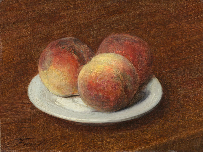 Tři broskve na talíři - Henri Fantin-Latour