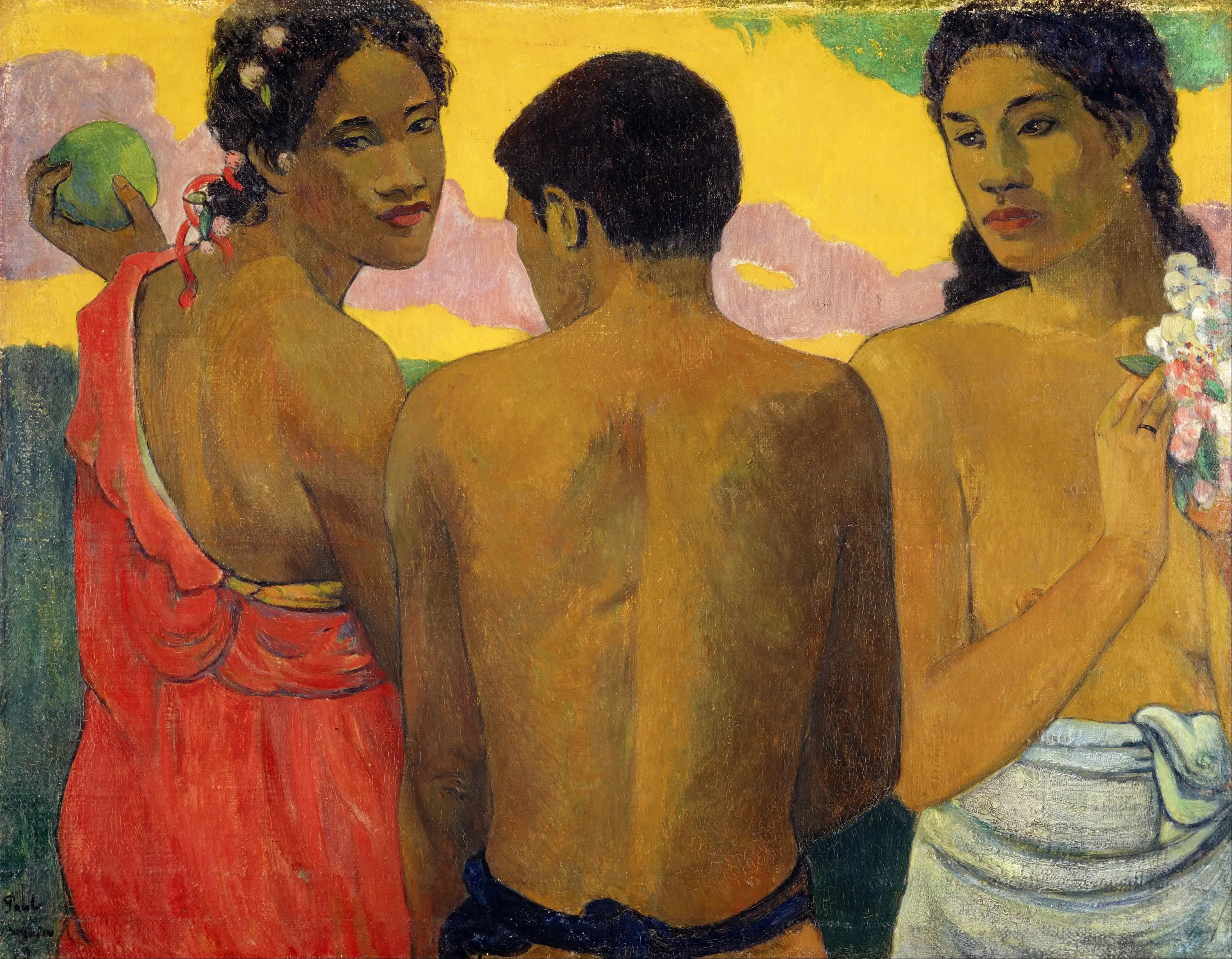 Reproduction du tableau « Trois Tahitiens, ou Conversation - Paul Gauguin » par Alpha Reproduction en peinture à l’huile
