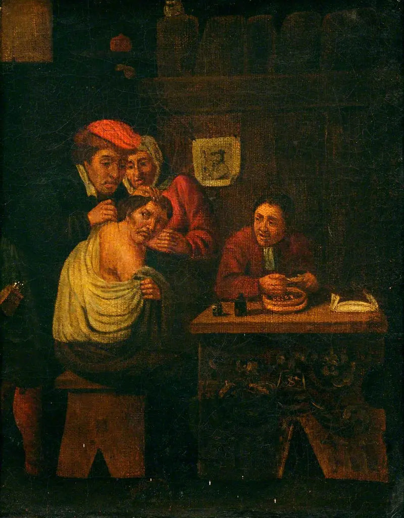 Chirurg operující rameno muže - David Teniers le Jeune