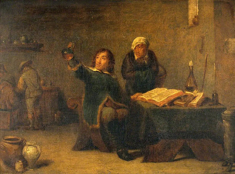 Lékař prohlížející lahvičku s močí - David Teniers le Jeune