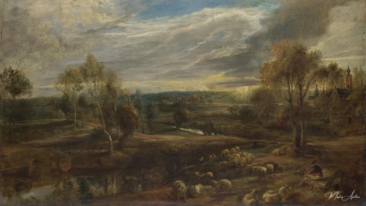 Un paysage avec un berger et son troupeau - Peter Paul Rubens - Reproductions de tableaux et peintures haut de gamme