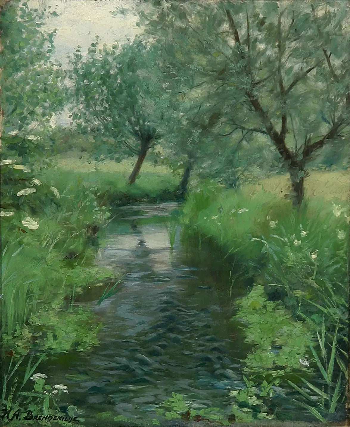 Un paysage avec un ruisseau. - H. A. Brendekilde - Alpha Reproduction