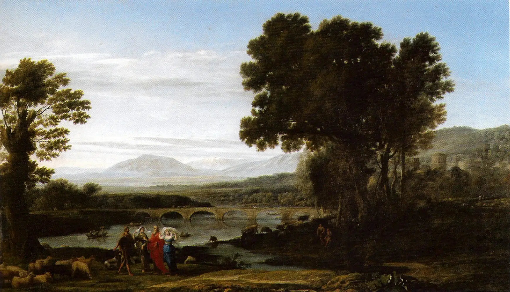 Un paysage fluvial avec Jacob Laban et ses filles - Claude Lorrain - Alpha Reproduction