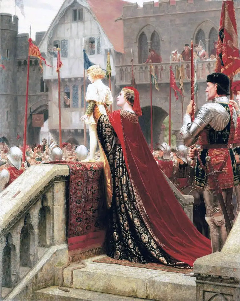 Malý princ schopný požehnať kráľovský trón v budúcnosti - Edmund Blair Leighton