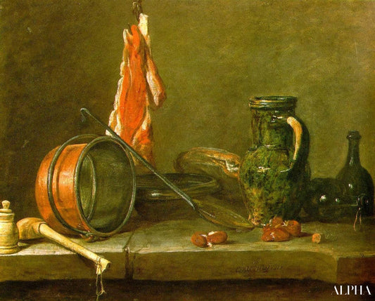 Un régime minceur avec des ustensiles de cuisine - Jean Siméon Chardin - Reproductions de tableaux et peintures haut de gamme
