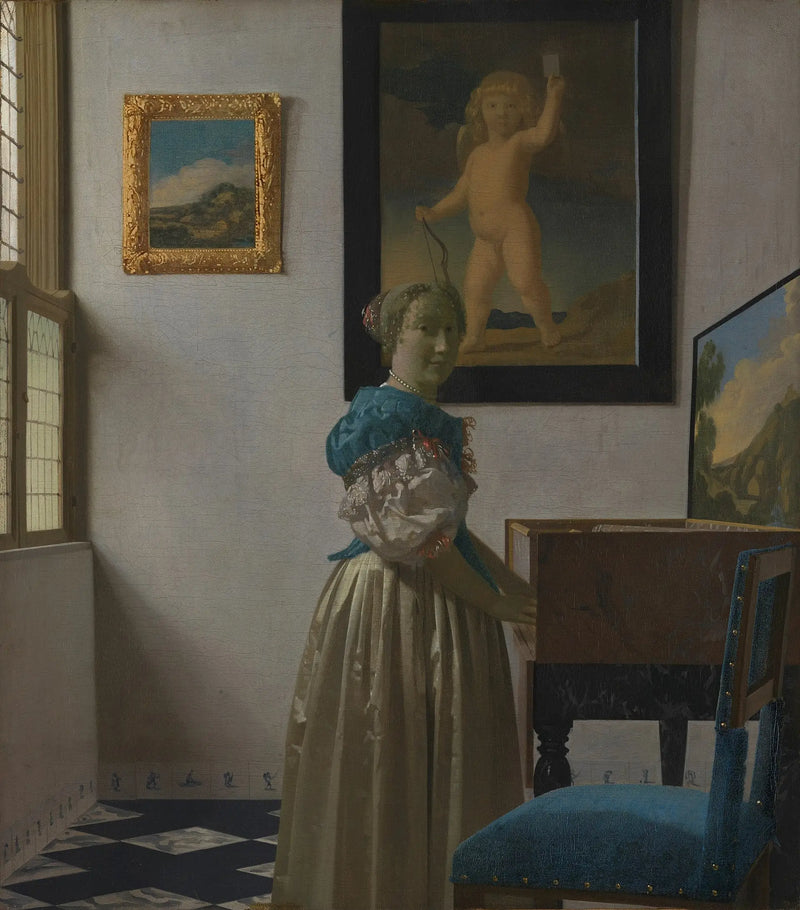 Dáma stojící u virginalu - Johannes Vermeer