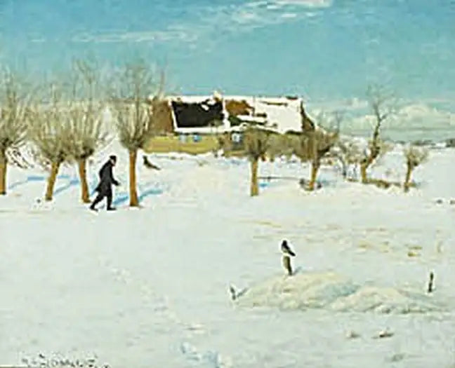 Une journée d’hiver à la campagne. - H. A. Brendekilde - Alpha Reproduction