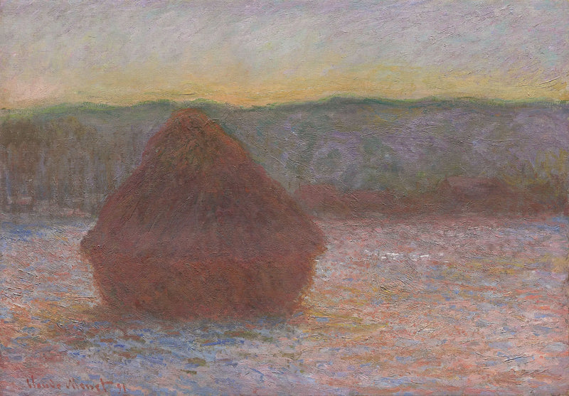 Hromada obilí (oběd, západ slunce) - Claude Monet