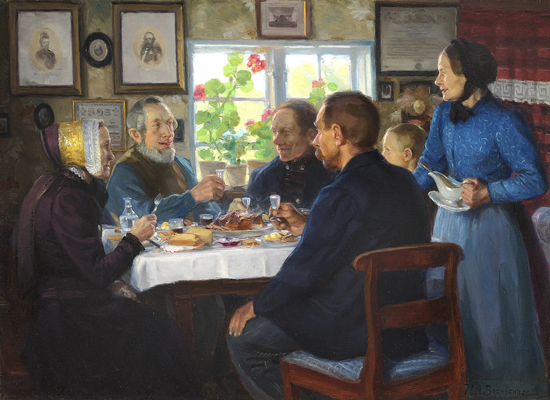 Návštěva u tkalce Hanse Nielsena v Abbednæs. - H. A. Brendekilde