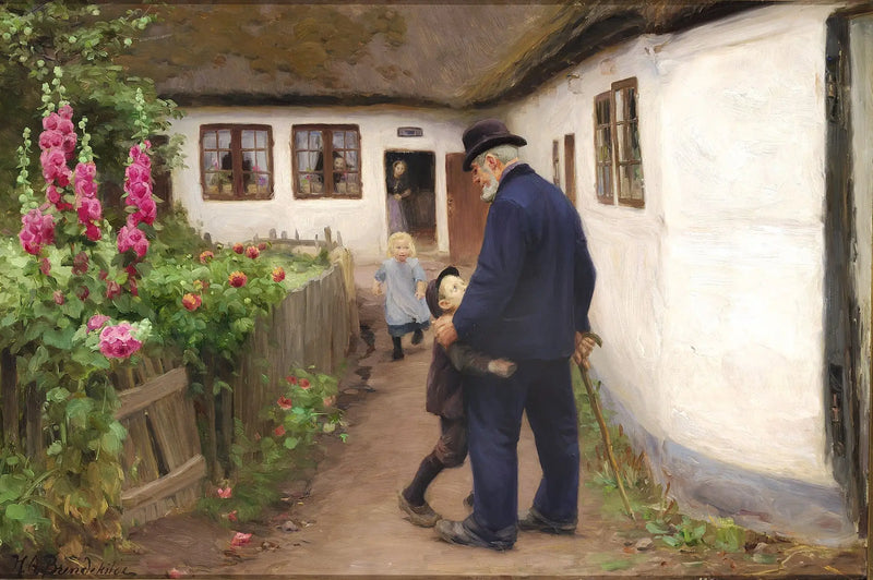 Návštěva dědečka. - H. A. Brendekilde