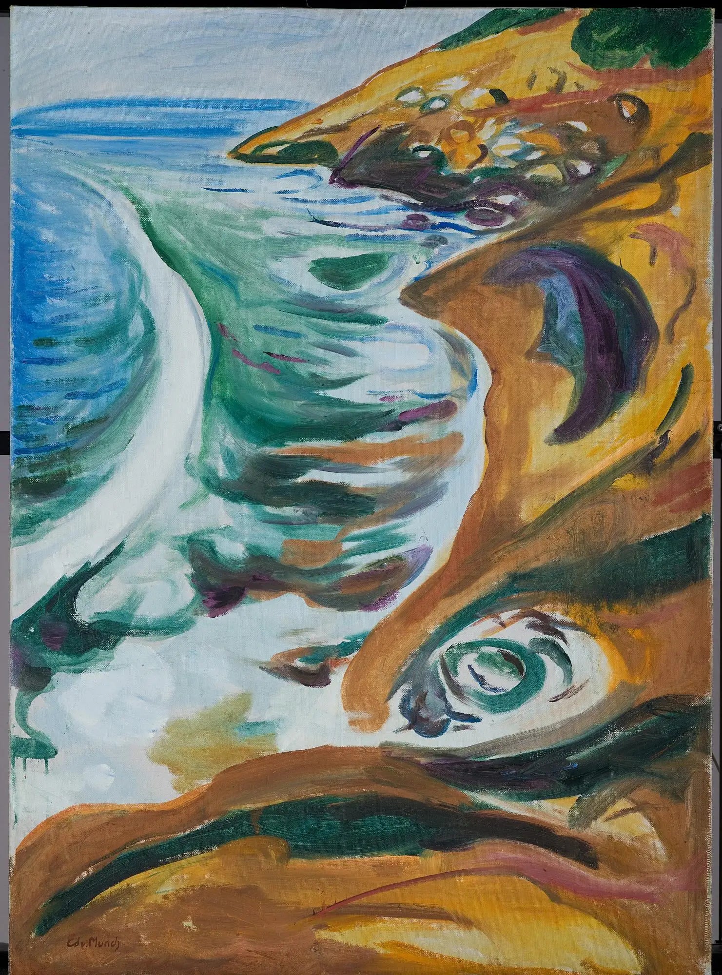 Reproduction du tableau « Vagues s'écrasant sur les rochers - Edvard Munch » par Alpha Reproduction en peinture à l’huile