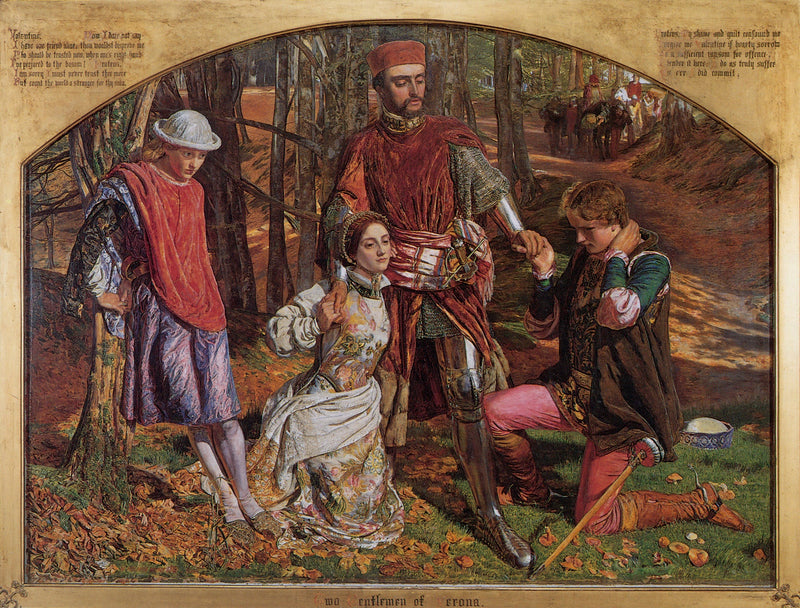 Valentine zachraňuje Sylvii z Protée - William Holman Hunt