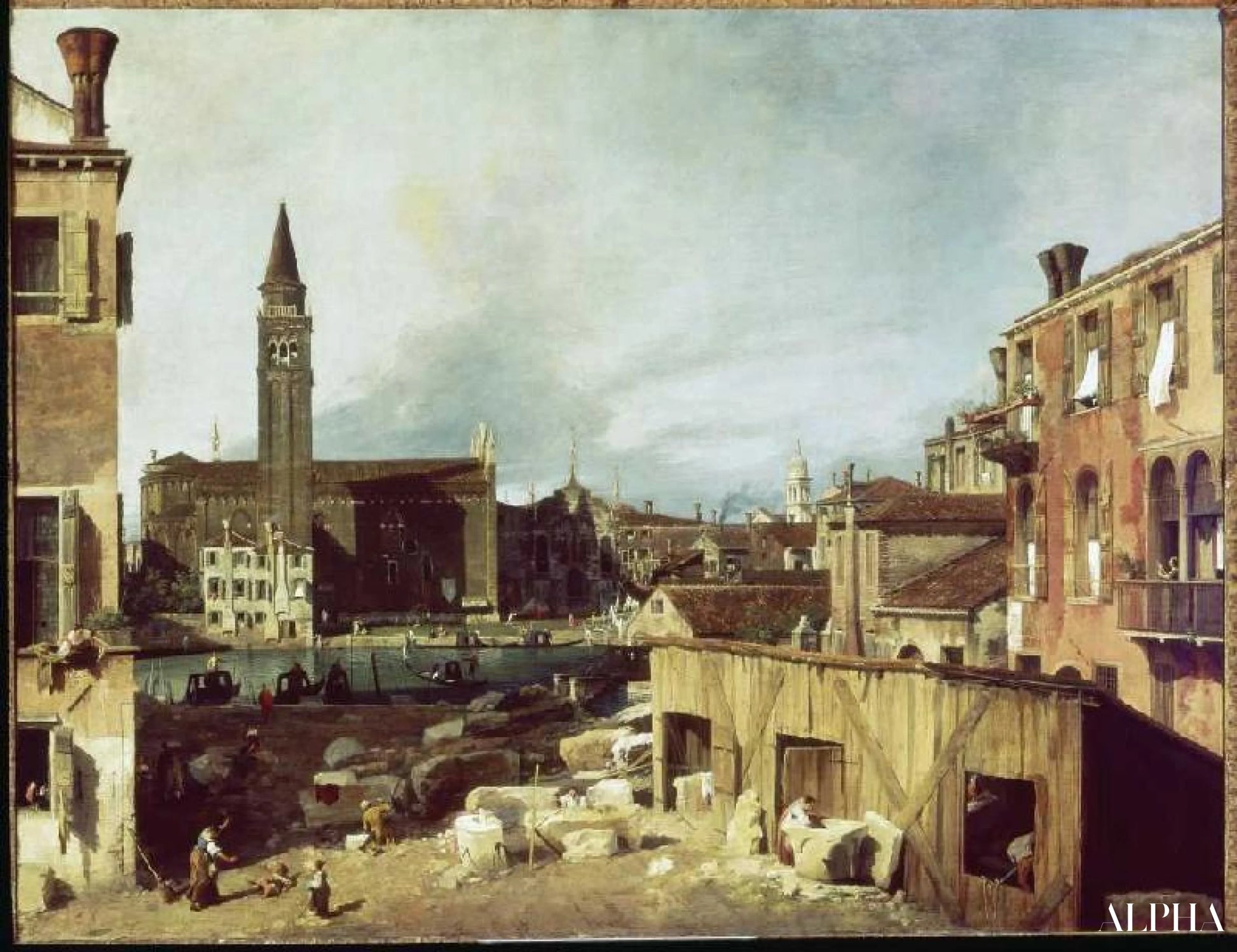Venise, Canal Grande, Église u.Scuola della Carita - Giovanni Antonio Canal - Reproductions de tableaux et peintures haut de gamme